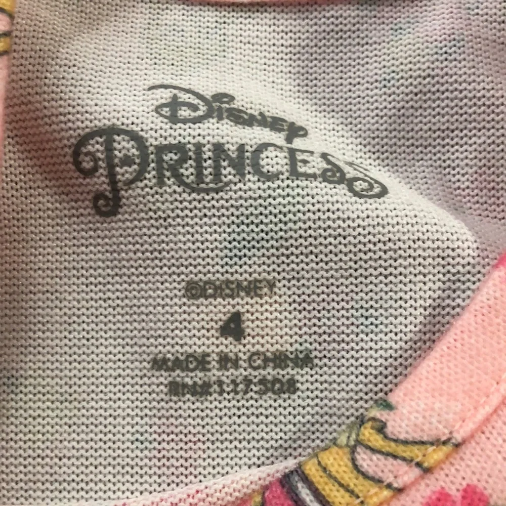NEW Disney Belle Girls 2 Piece Ruffle Top and Leggings Set, Size 4, Pink Blue
